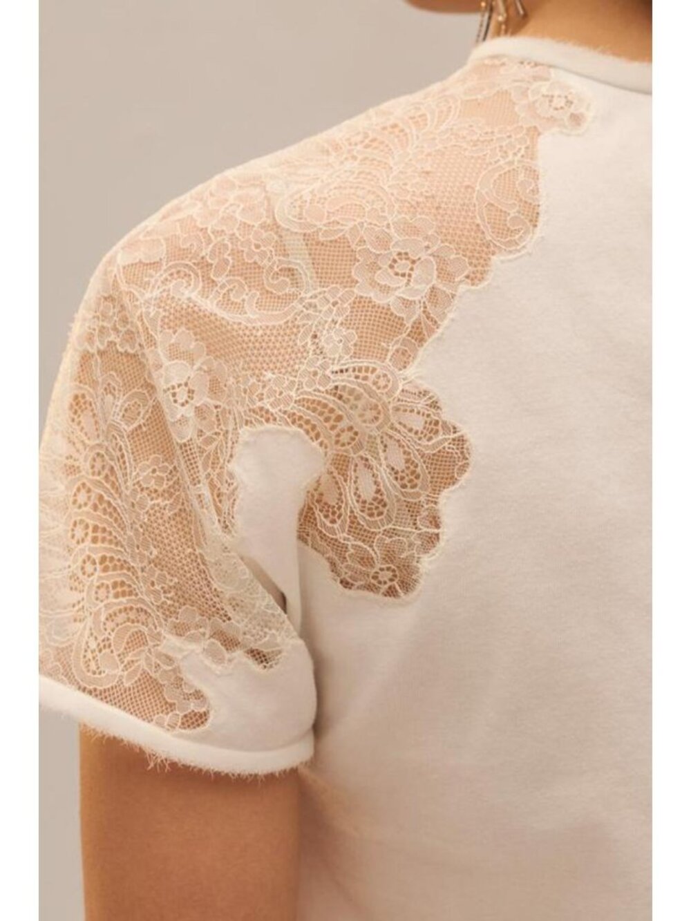 ZARA LIMITED EDITION ASYMMETRIC LACE T-SHIRT - Picture 4 of 8